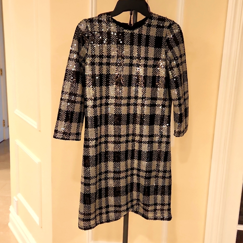 Draper James RSVP Sequined Plaid Print Dress. NWOT